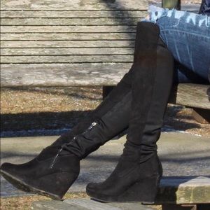 black knee high boots